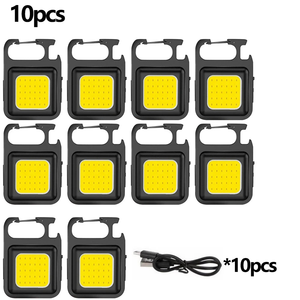 Super Bright Mini COB Keychain Flashlight – Rechargeable Magnetic Torch with 4 Lighting Modes for Camping & Emergencies