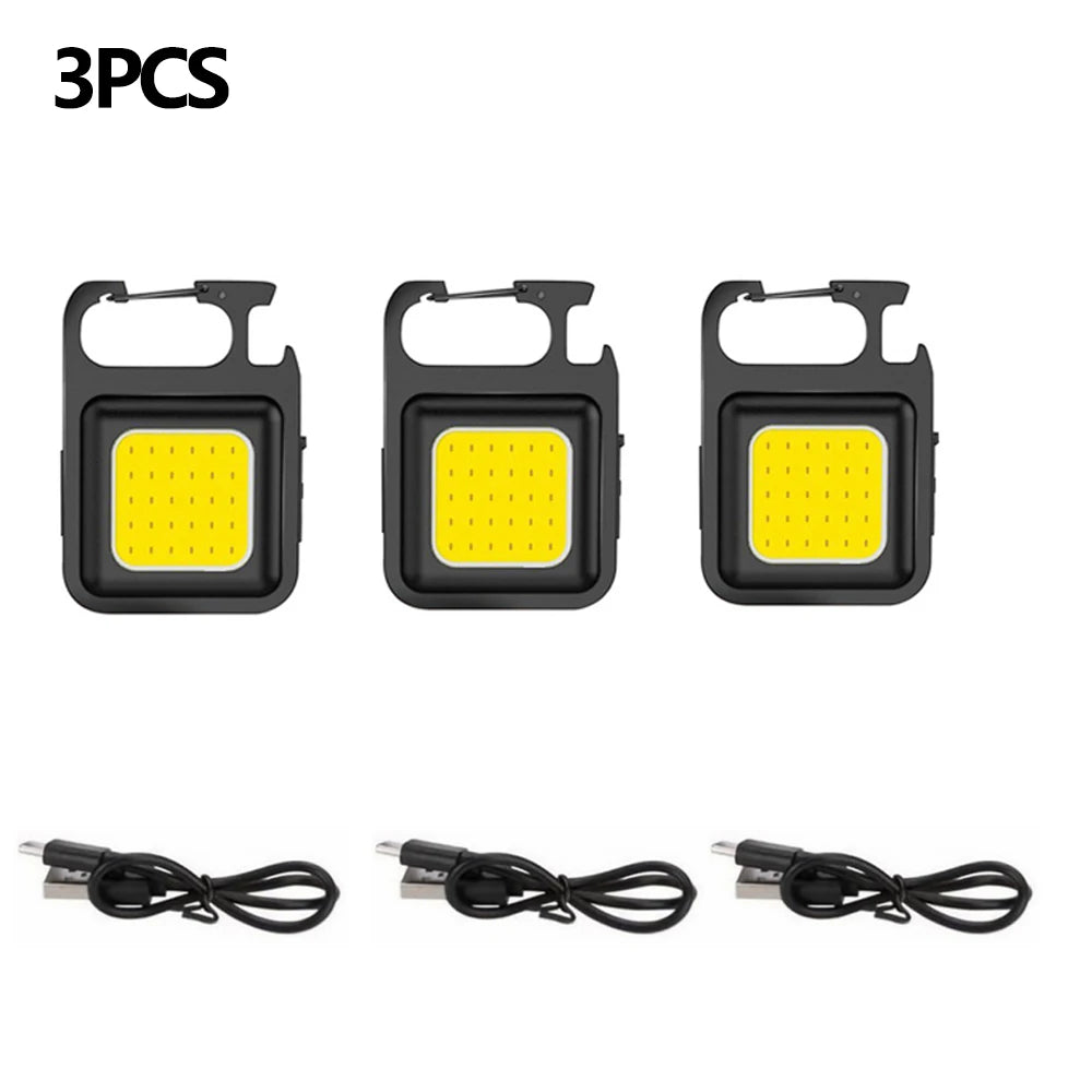 Super Bright Mini COB Keychain Flashlight – Rechargeable Magnetic Torch with 4 Lighting Modes for Camping & Emergencies