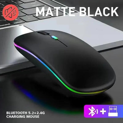 Wireless Mouse RGB Rechargeable Bluetooth Mice Wireless Computer Mause LED Backlit Ergonomic Gaming Mouse for Laptop PC 3600DPI