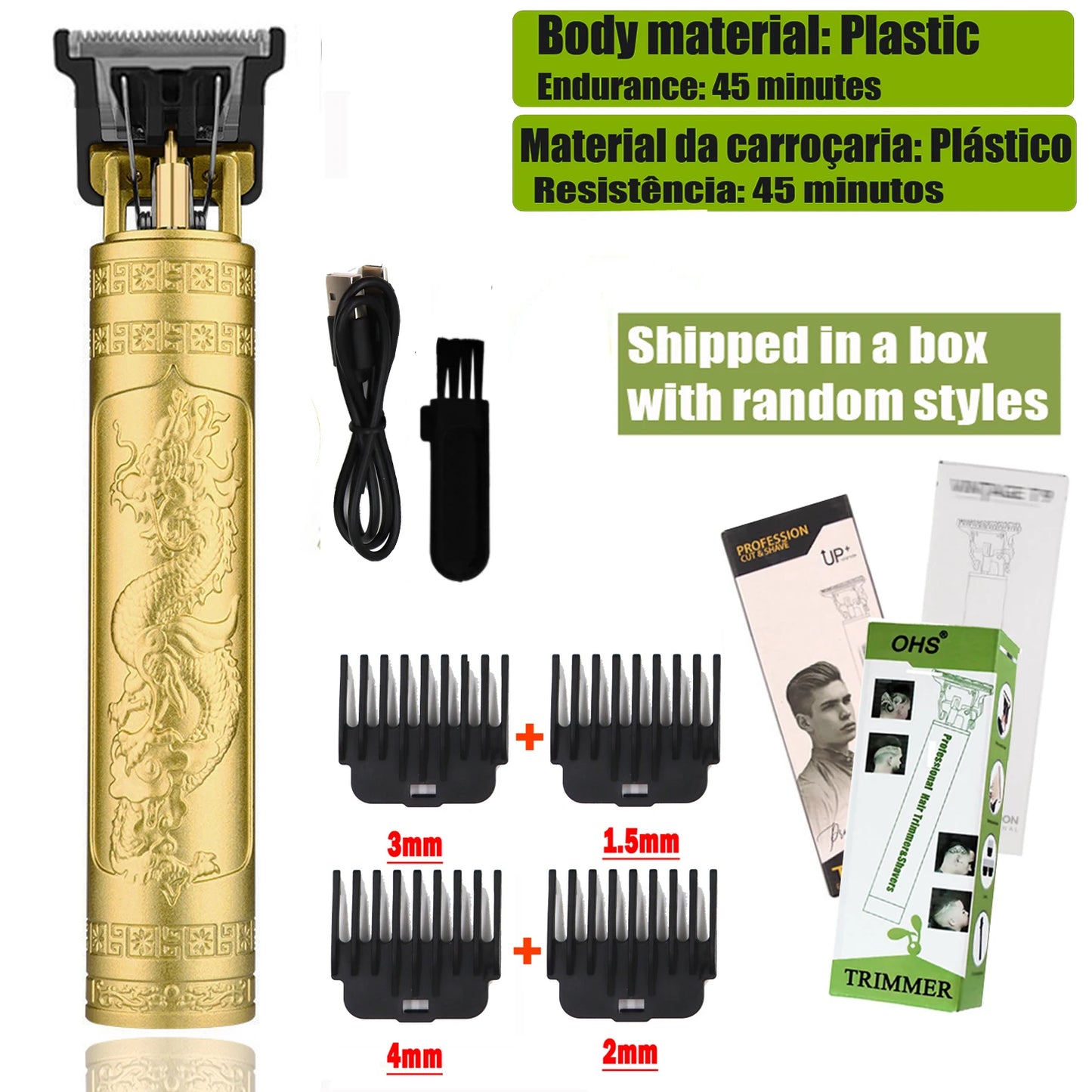 Vintage T9 Hair Clipper & Beard Shaver – Rechargeable Cordless Grooming Trimmer for Men