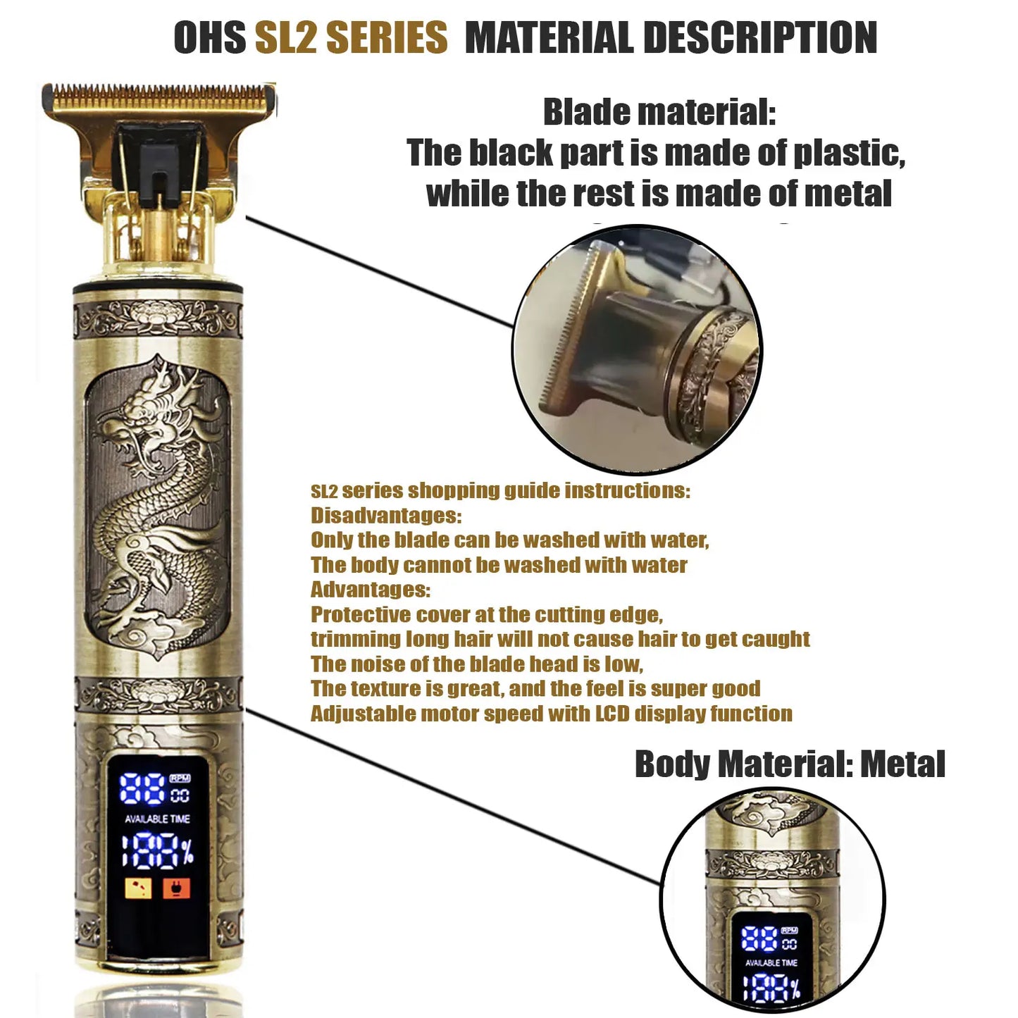 Vintage T9 Hair Clipper & Beard Shaver – Rechargeable Cordless Grooming Trimmer for Men
