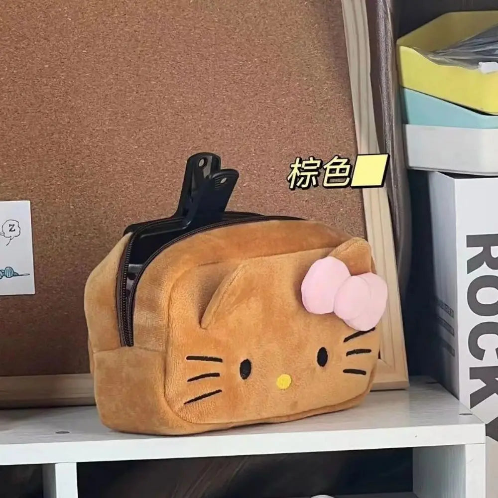 Hello Kitty Plush Makeup Bag – Sanrio Cartoon Pencil Case & Storage Bag, Birthday Gift
