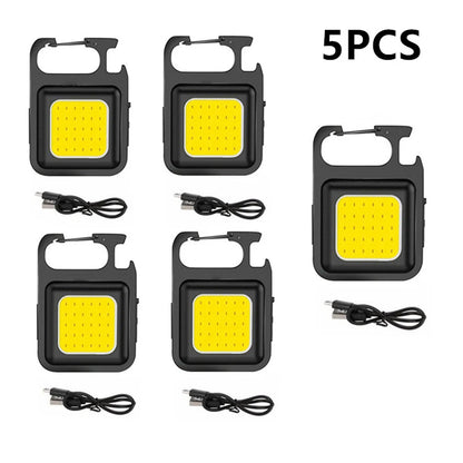 Super Bright Mini COB Keychain Flashlight – Rechargeable Magnetic Torch with 4 Lighting Modes for Camping & Emergencies