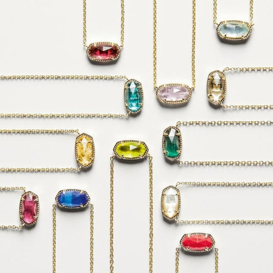 Natural Stone Birthstone Necklace – 12 Birthstone Options for Women & Girls