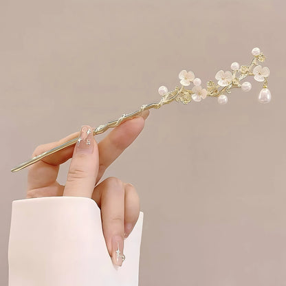 Chinese Style Tassel Hair Stick & Floral Hairpin – Traditional Hair Clip for Women
