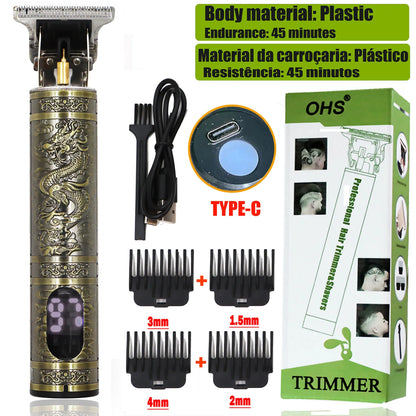 Vintage T9 Hair Clipper & Beard Shaver – Rechargeable Cordless Grooming Trimmer for Men