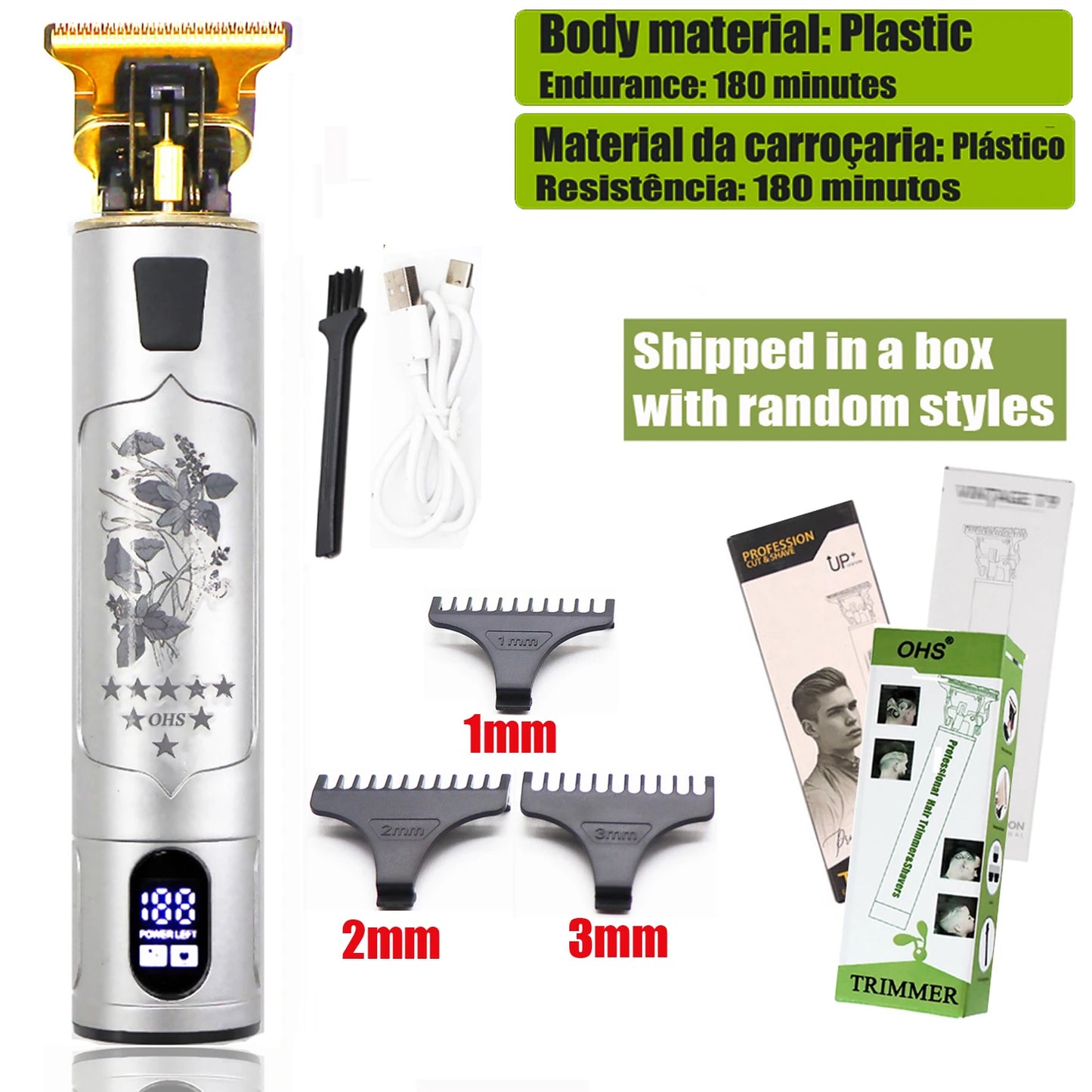 Vintage T9 Hair Clipper & Beard Shaver – Rechargeable Cordless Grooming Trimmer for Men