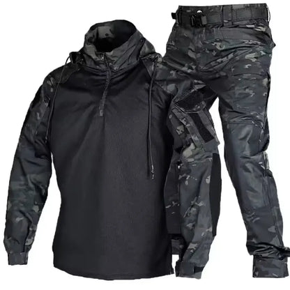 Men's Outdoor Tactical Suit – Wear-Resistant Combat Shirt & Hood Pants