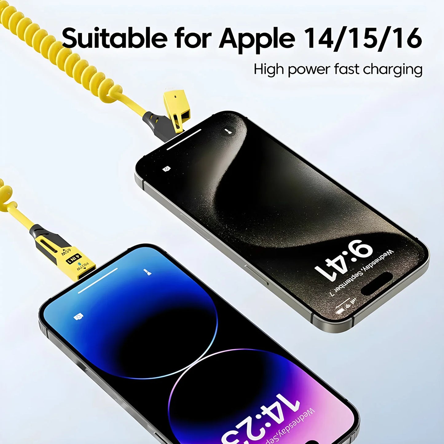 Zinc Alloy USB-C 4IN1 65w Fast Charging Cable for iPhone Usb Type C Cable For iPhone Xiaomi Samsung PD spring data cable