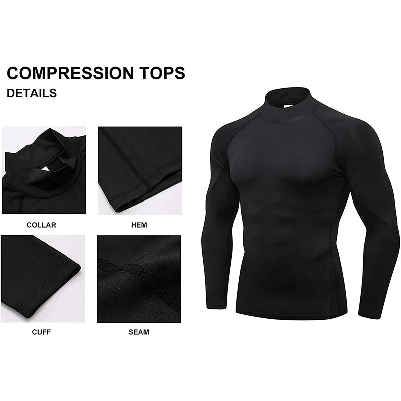 Men's Long Sleeve Compression Bodybuilding T-Shirt – Quick-Dry Gym Top