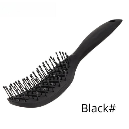Styling Curly Hair Brush Salon Massager Comb Brush Detangling Drying Brush Anti Static Curved Vent Brush Scalp Massage Comb