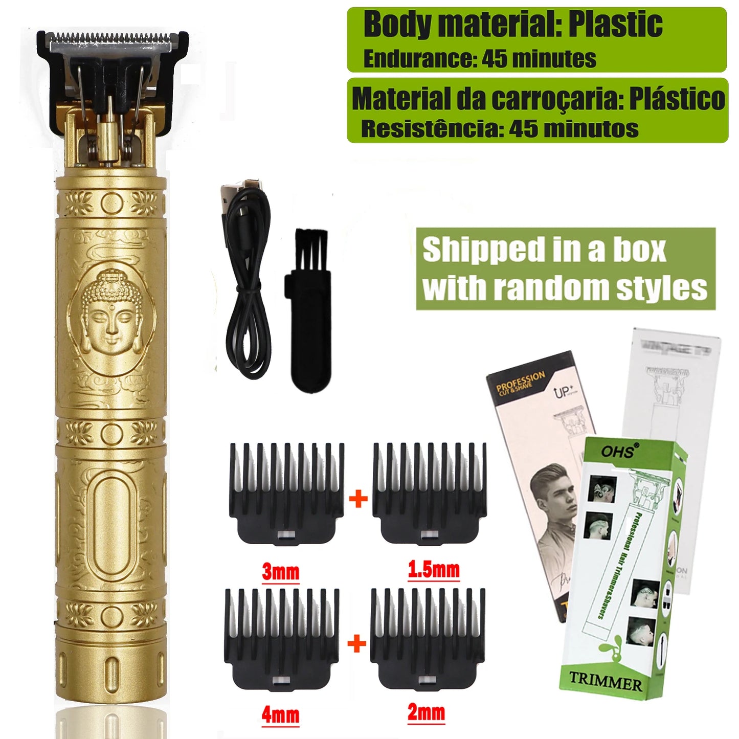 Vintage T9 Hair Clipper & Beard Shaver – Rechargeable Cordless Grooming Trimmer for Men