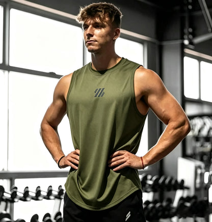 Sleeveless T-shirt Men Quick-drying Fitness Bodybuilding Shirt Male Fashion Basketball Vest Mesh Breathable Summer Gym Tank Men
