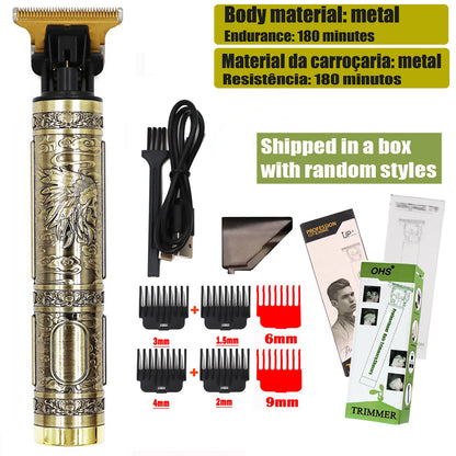 Vintage T9 Hair Clipper & Beard Shaver – Rechargeable Cordless Grooming Trimmer for Men
