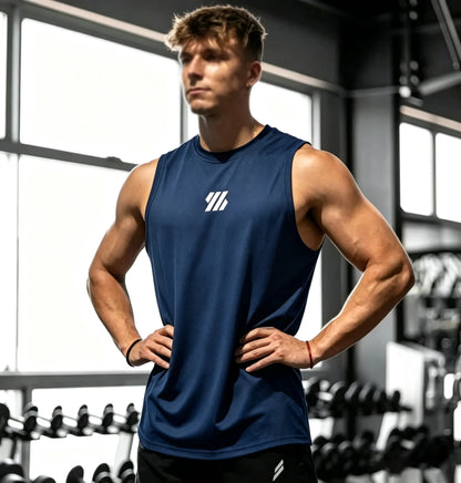 Sleeveless T-shirt Men Quick-drying Fitness Bodybuilding Shirt Male Fashion Basketball Vest Mesh Breathable Summer Gym Tank Men