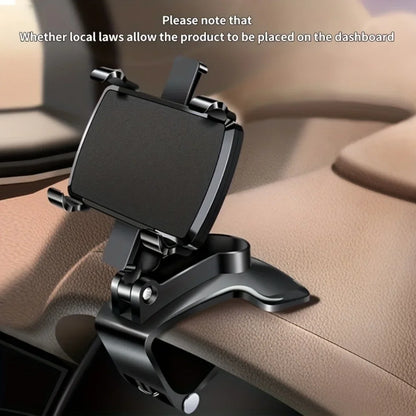 360° Rotation Car Phone Holder Universal Mobile Phone Holder Dashboard Easy Clip Mount Stand Cellphone Stand For GPS Navigation
