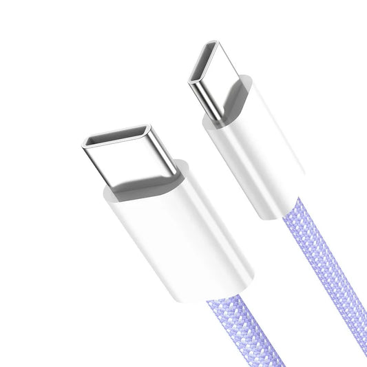 USB-C to Type C Color Cable For Apple iPhone 15 PD 60W Fast Charging For Huawei Xiaomi Samsung Type C Weaving Cable Accessories