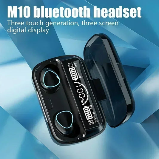 M10 Bluetooth 5.0 Wireless Earbuds – HiFi Stereo Sound, LED Display, Waterproof Gaming Headset