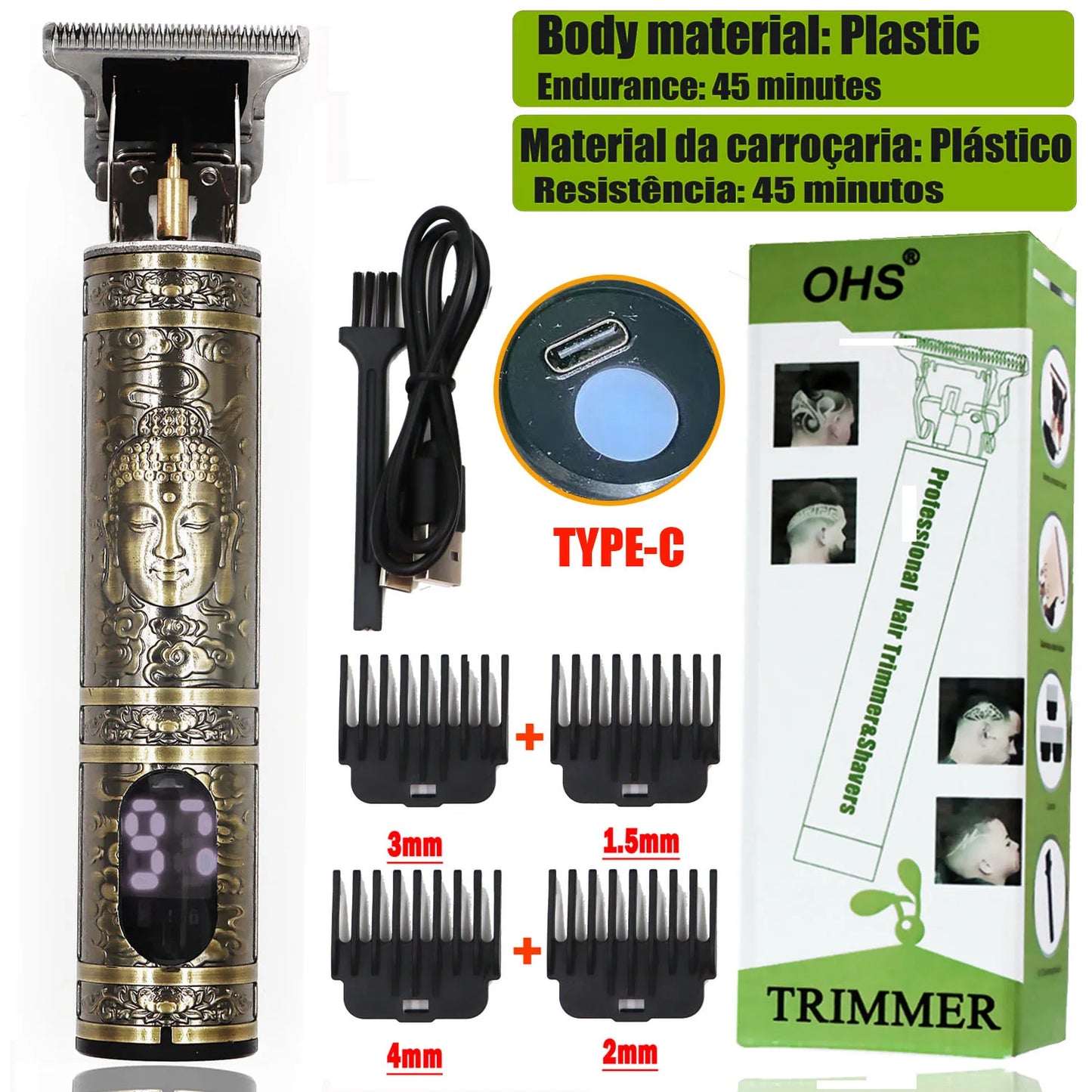 Vintage T9 Hair Clipper & Beard Shaver – Rechargeable Cordless Grooming Trimmer for Men