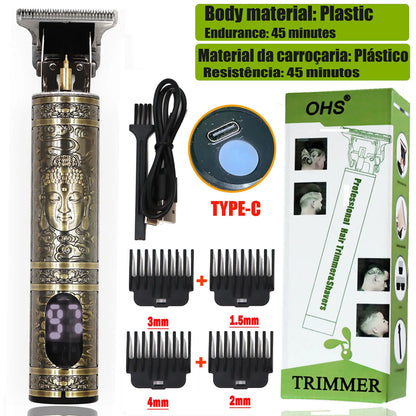 Vintage T9 Hair Clipper & Beard Shaver – Rechargeable Cordless Grooming Trimmer for Men