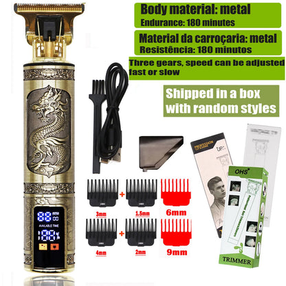 Vintage T9 Hair Clipper & Beard Shaver – Rechargeable Cordless Grooming Trimmer for Men