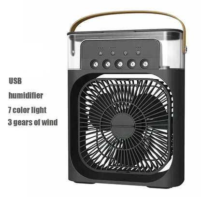 Portable 3-in-1 Fan Air Cooler with LED Night Light & Humidifier