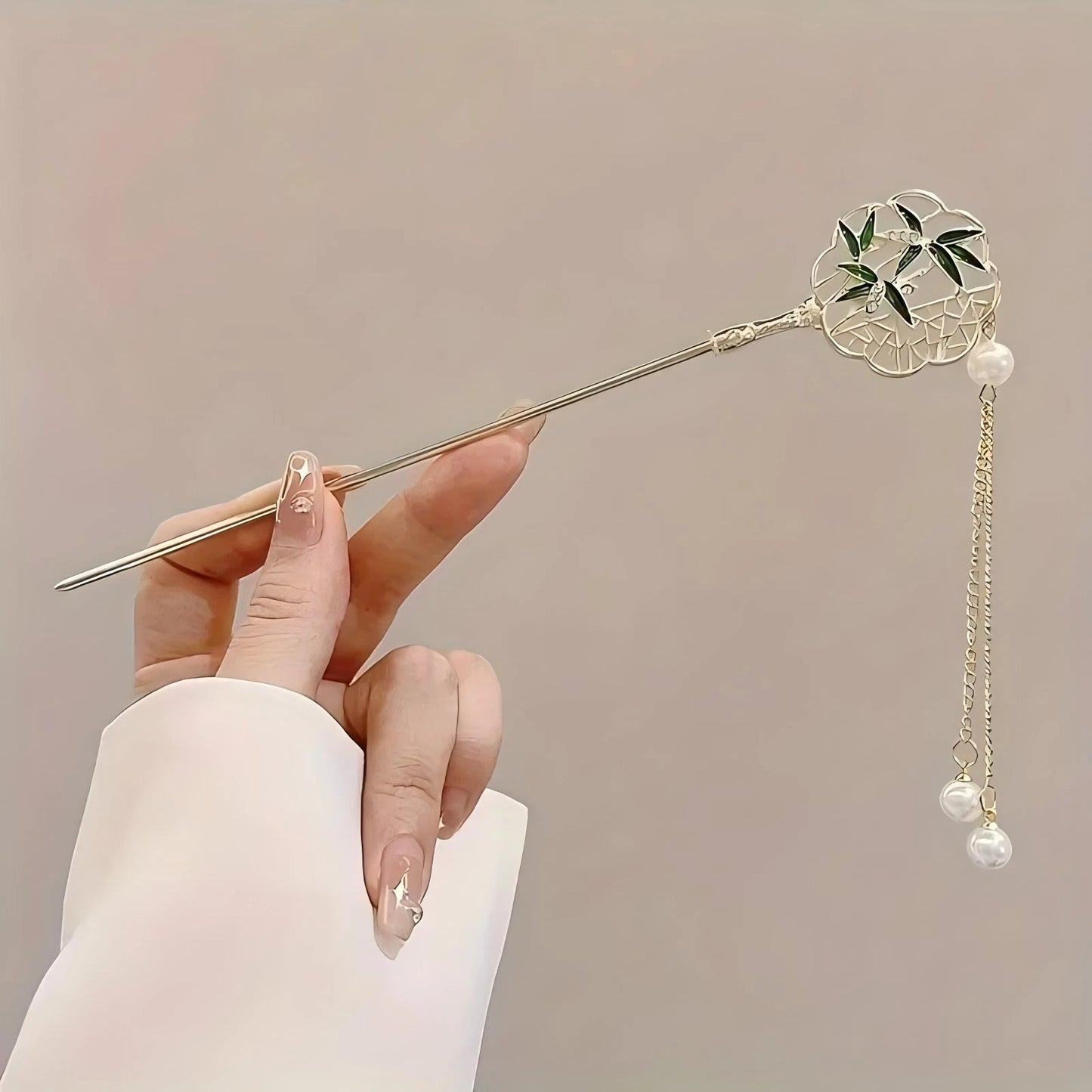 Chinese Style Tassel Hair Stick & Floral Hairpin – Traditional Hair Clip for Women