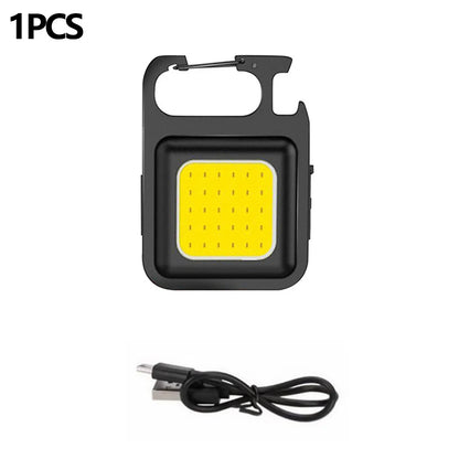 Super Bright Mini COB Keychain Flashlight – Rechargeable Magnetic Torch with 4 Lighting Modes for Camping & Emergencies