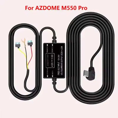 for AZDOME M550 Pro 3 Wire ACC Detection Hardwire Kit 12V/24V to 5V 3A Type-C USB Car Charger Dash Cam 24 Hour Parking Monitor