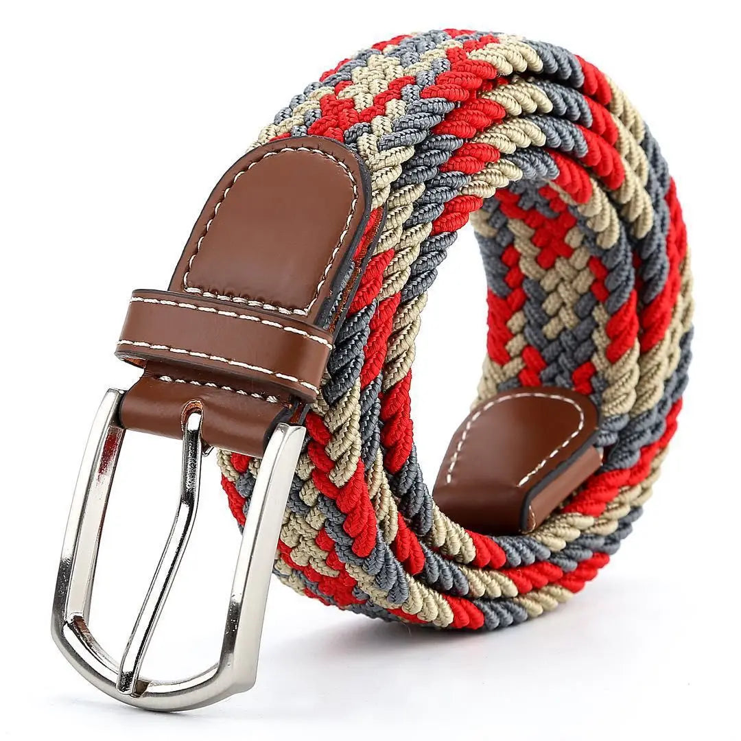 Men's Elastic Woven Stretch Belt – Comfortable Braided Belt for Golf, Casual & Jeans