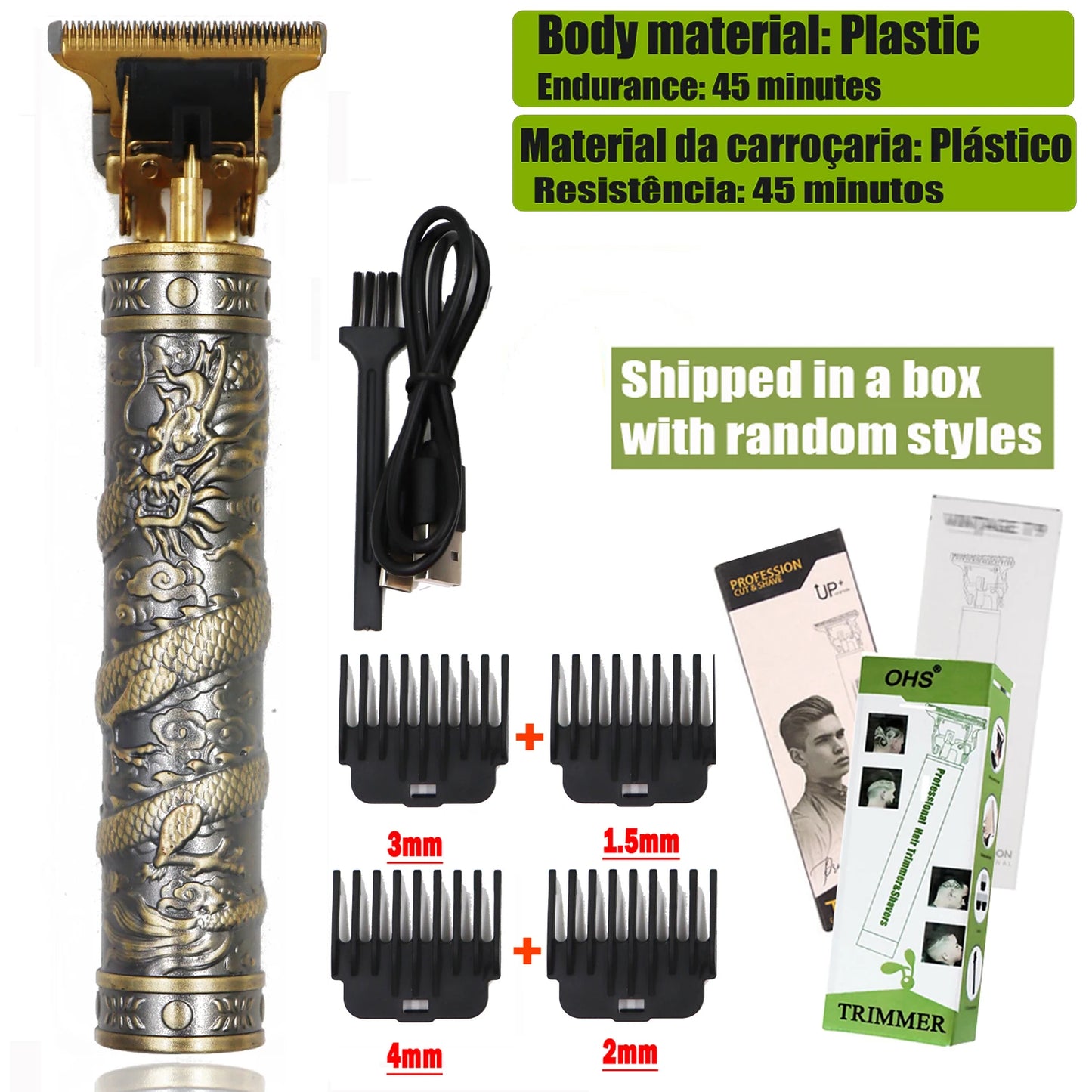 Vintage T9 Hair Clipper & Beard Shaver – Rechargeable Cordless Grooming Trimmer for Men