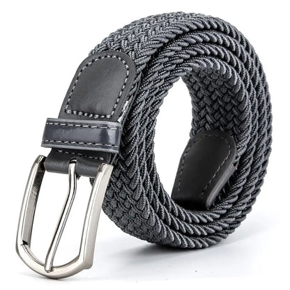 Men's Elastic Woven Stretch Belt – Comfortable Braided Belt for Golf, Casual & Jeans