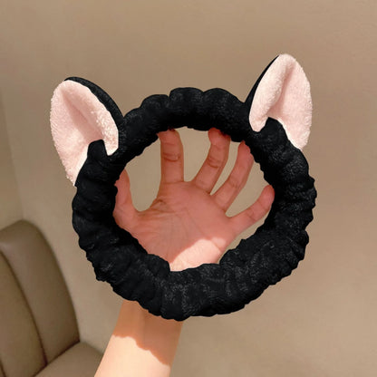 Cute Cat Spa Headband – Soft Coral Fleece Headband for Skincare, Makeup & Washing Face