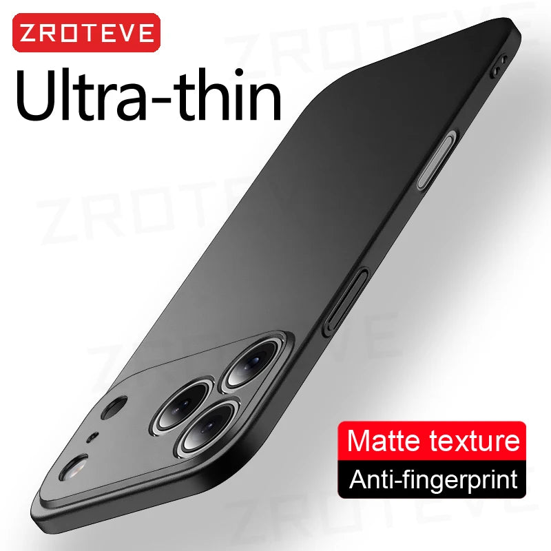 For iPhone 17 16 16e 15 14 13 12 Pro Max ZROTEVE Slim Matte Hard PC Cover On iPhone16 Plus iPhone13 Mini iPhone17 Air Phone Case