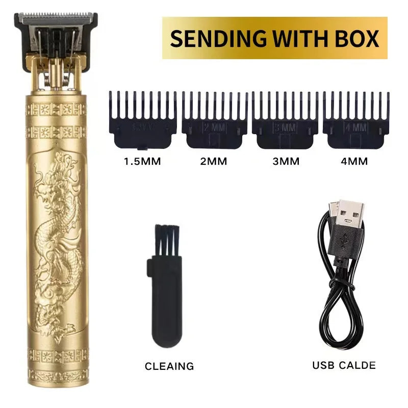 Vintage T9 Hair Clipper & Beard Shaver – Rechargeable Cordless Grooming Trimmer for Men