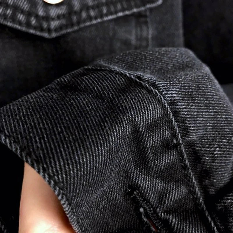 Boyfriend Jean Jacket Women Denim Jacket Winter Jeans Coat Casual Harajuku Streetwear Female Vintage Black Bomber Jacket outwear