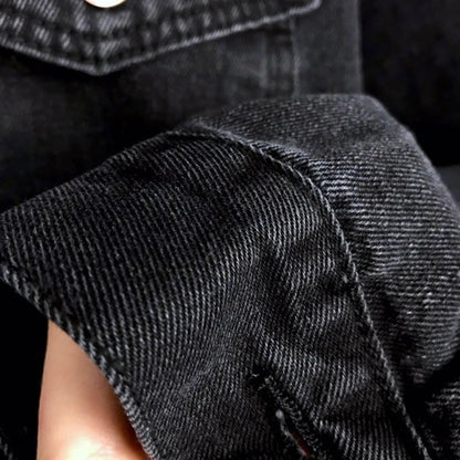 Boyfriend Jean Jacket Women Denim Jacket Winter Jeans Coat Casual Harajuku Streetwear Female Vintage Black Bomber Jacket outwear