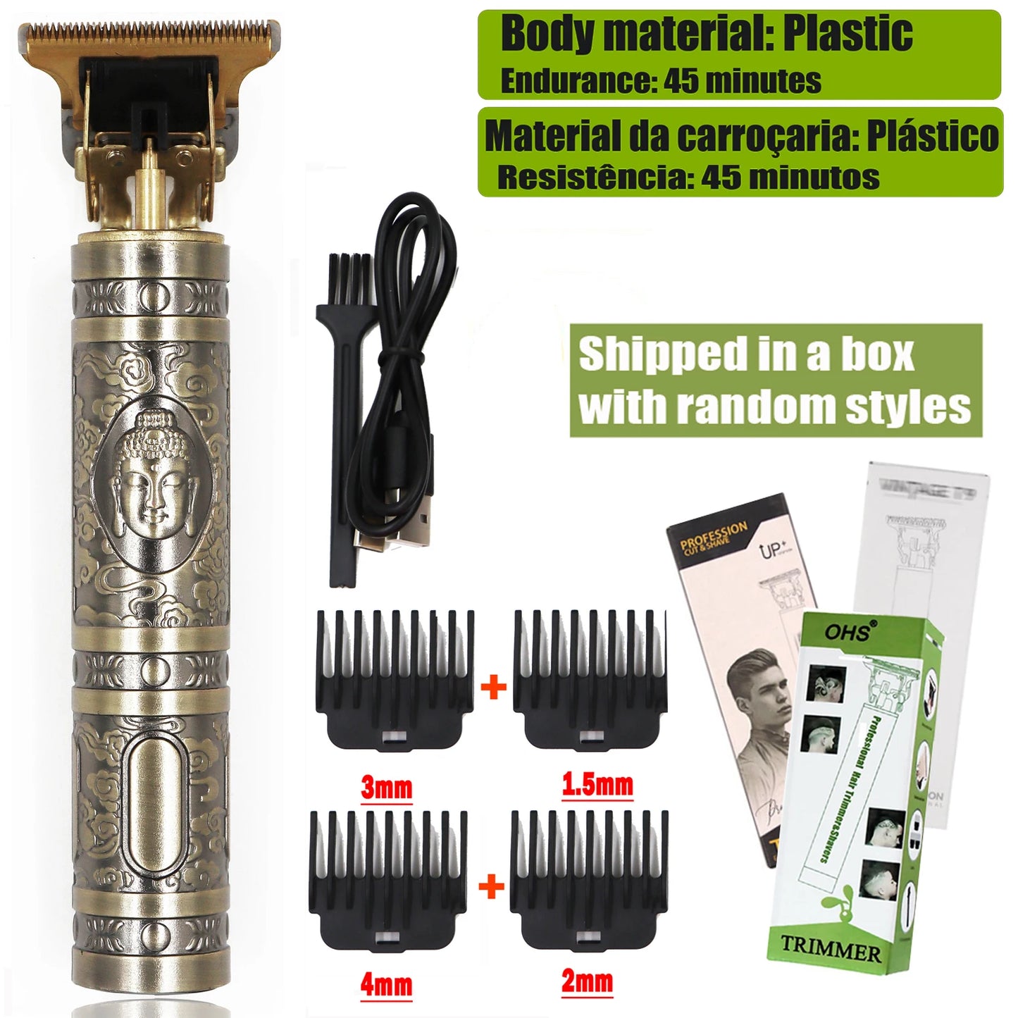 Vintage T9 Hair Clipper & Beard Shaver – Rechargeable Cordless Grooming Trimmer for Men