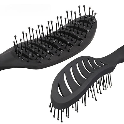Styling Curly Hair Brush Salon Massager Comb Brush Detangling Drying Brush Anti Static Curved Vent Brush Scalp Massage Comb