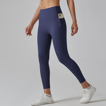 6647 pocket belly pants-dark blue