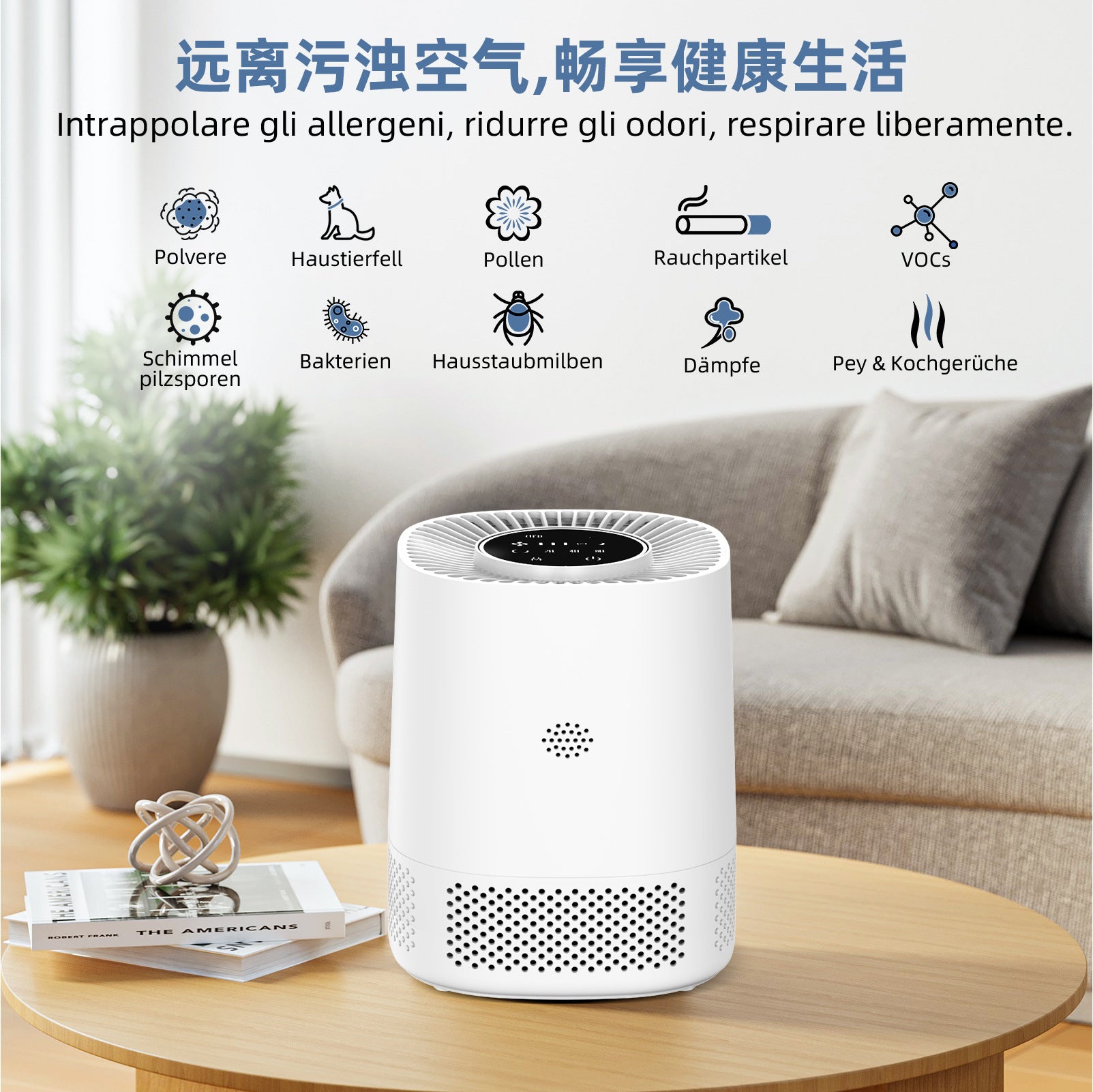 New Air Purifier PJ06 Home Desktop Desktop Touch Wifi Smart Air Purifier