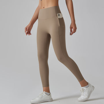 6647 pocket belly pants-Coco color