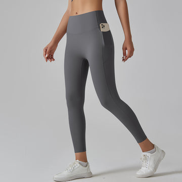 6647 pocket belly pants-dark gray