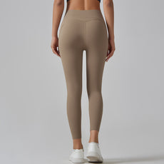 High Waist Nude Yoga Pants Women's Seamless Quick-drying Tight Pocket Running Brushed Fitness Pants Hip Lifting Sports Yoga Clothes