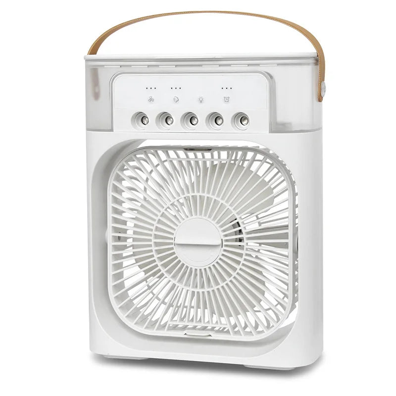 Portable 3-in-1 Mini Air Cooler Fan with LED Night Light & Humidifier (Single Speed)