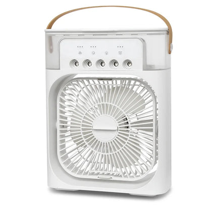 Portable 3-in-1 Mini Air Cooler Fan with LED Night Light & Humidifier (Single Speed)
