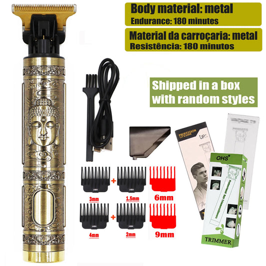 Vintage T9 Hair Clipper & Beard Shaver – Rechargeable Cordless Grooming Trimmer for Men