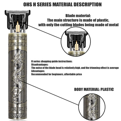 Vintage T9 Hair Clipper & Beard Shaver – Rechargeable Cordless Grooming Trimmer for Men