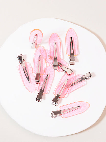 10pcs Seamless Fashion Transparent Hair Clips for Girls Makeup Facial Accessory Styling Clips for Real Hair Wigs