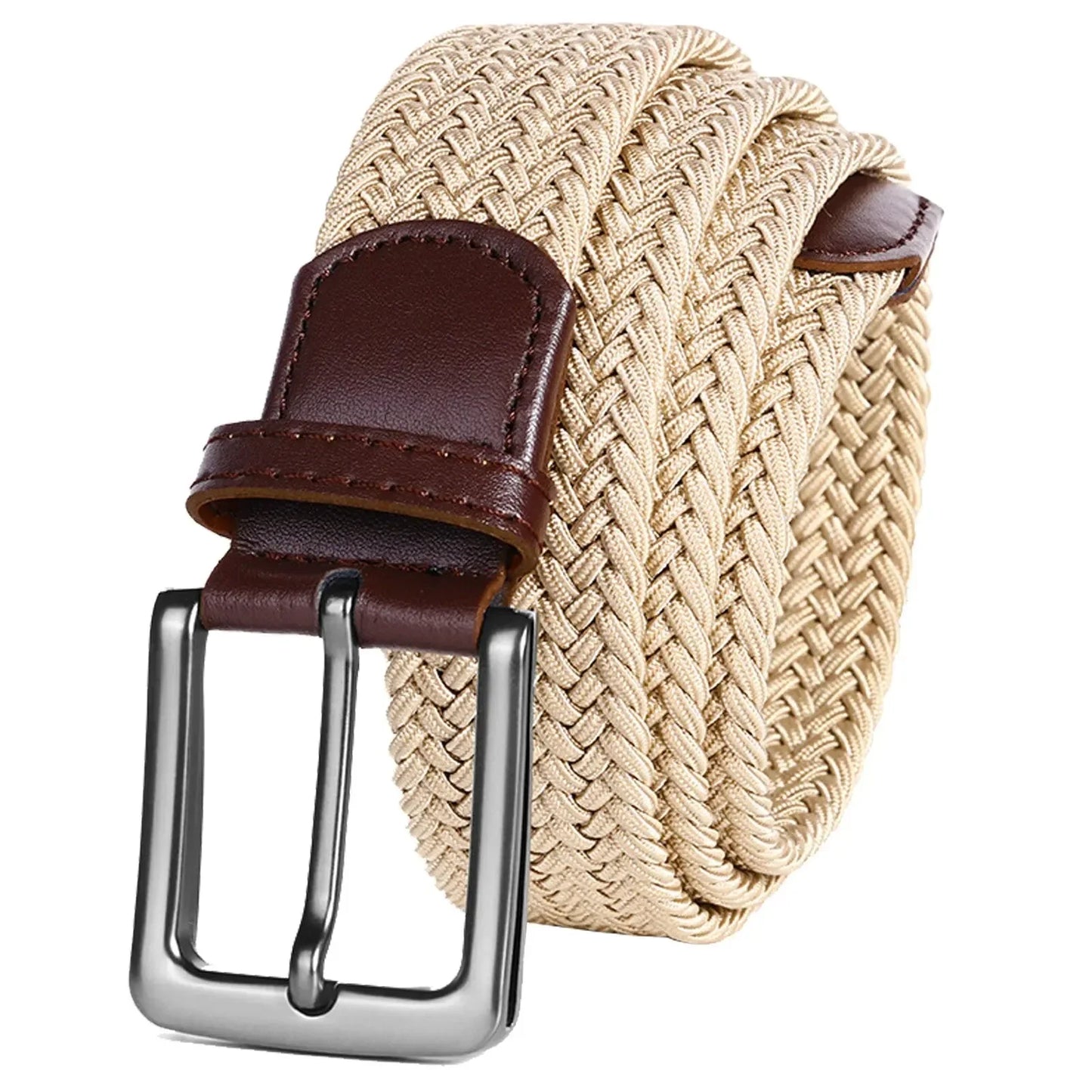 Men's Elastic Woven Stretch Belt – Comfortable Braided Belt for Golf, Casual & Jeans